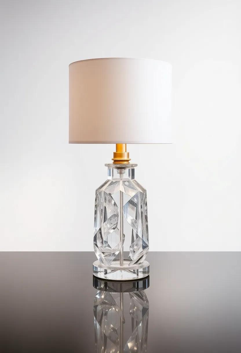 Luxe Crystal Base: Featuring a heavy, crystal base‍ that⁤ balances elegance and modern design, this⁢ lamp captures ⁤the light in stunning ways