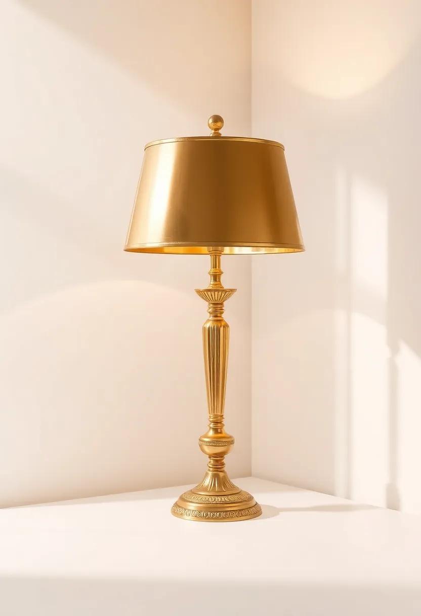 Vintage Brass Charm: Featuring an ornate base‍ and a warm brass finish, this ‌lamp ‍transports you‍ to a bygone era ‌while​ adding a‍ touch⁤ of luxury⁤ to your space