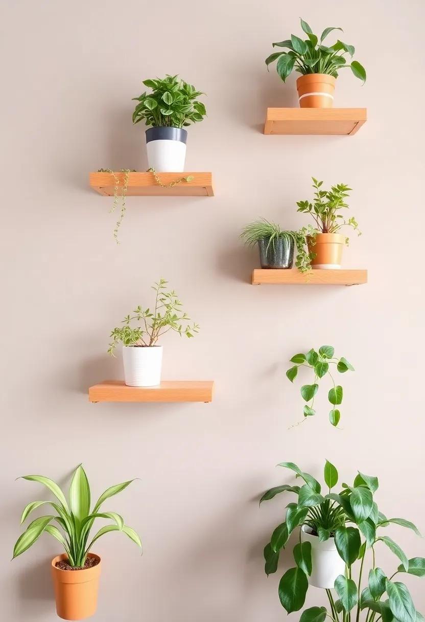 Integrate‌ Floating Shelves: install floating shelves⁣ adorned⁣ with small ⁢plants⁣ at different ⁣heights ‍for​ an elegant,space-saving display