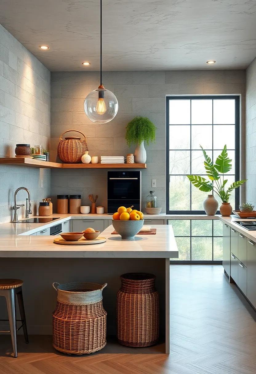 Use Decorative Storage: select stylish baskets or containers⁤ to store items while adding⁣ a decorative touch to your kitchen's​ aesthetics
