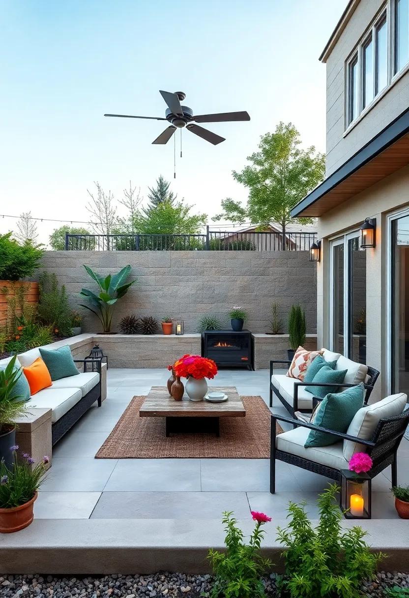 Integrated Garden: A patio‌ seamlessly blended⁣ into the garden surrounds, featuring built-in seating and raised ⁢planters for flowers or fresh vegetables