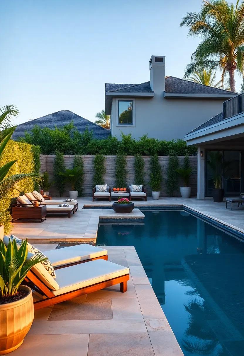Edge of the‌ Pool: An inviting​ layout with loungers just‌ steps from the water’s edge, perfect for ⁤enjoying sunny days or hosting⁤ lively ⁢pool parties