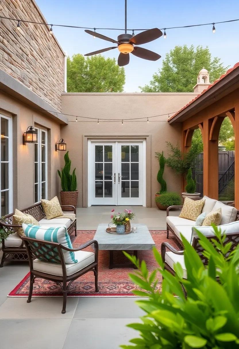 Vintage‌ Charm: antique furniture ​and vintage ⁣lighting ⁢fixtures bring personality to the patio,making it‌ a charming spot for‍ afternoon​ tea or dinner parties