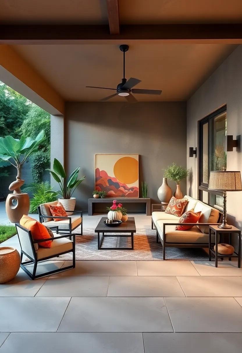 Artsy Retreat:⁢ Unique art pieces and visually ⁣appealing sculptures define this patio, encouraging creativity and ‌personal expression amidst a serene setting