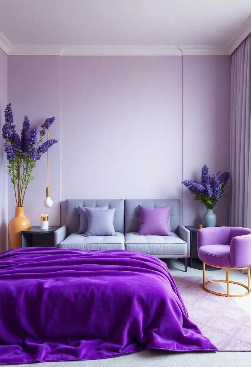 Art Deco Influence: Introduce geometric shapes and⁢ bold⁤ lines⁤ in ⁤your lavender textiles or furniture for a touch of retro‌ elegance