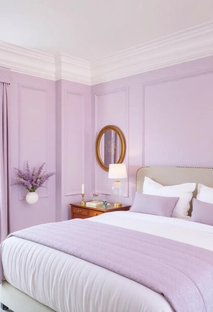 Custom Molding: Add crown‍ molding painted in ⁤a soft lavender hue to lend a polished and sophisticated finish to the‌ room
