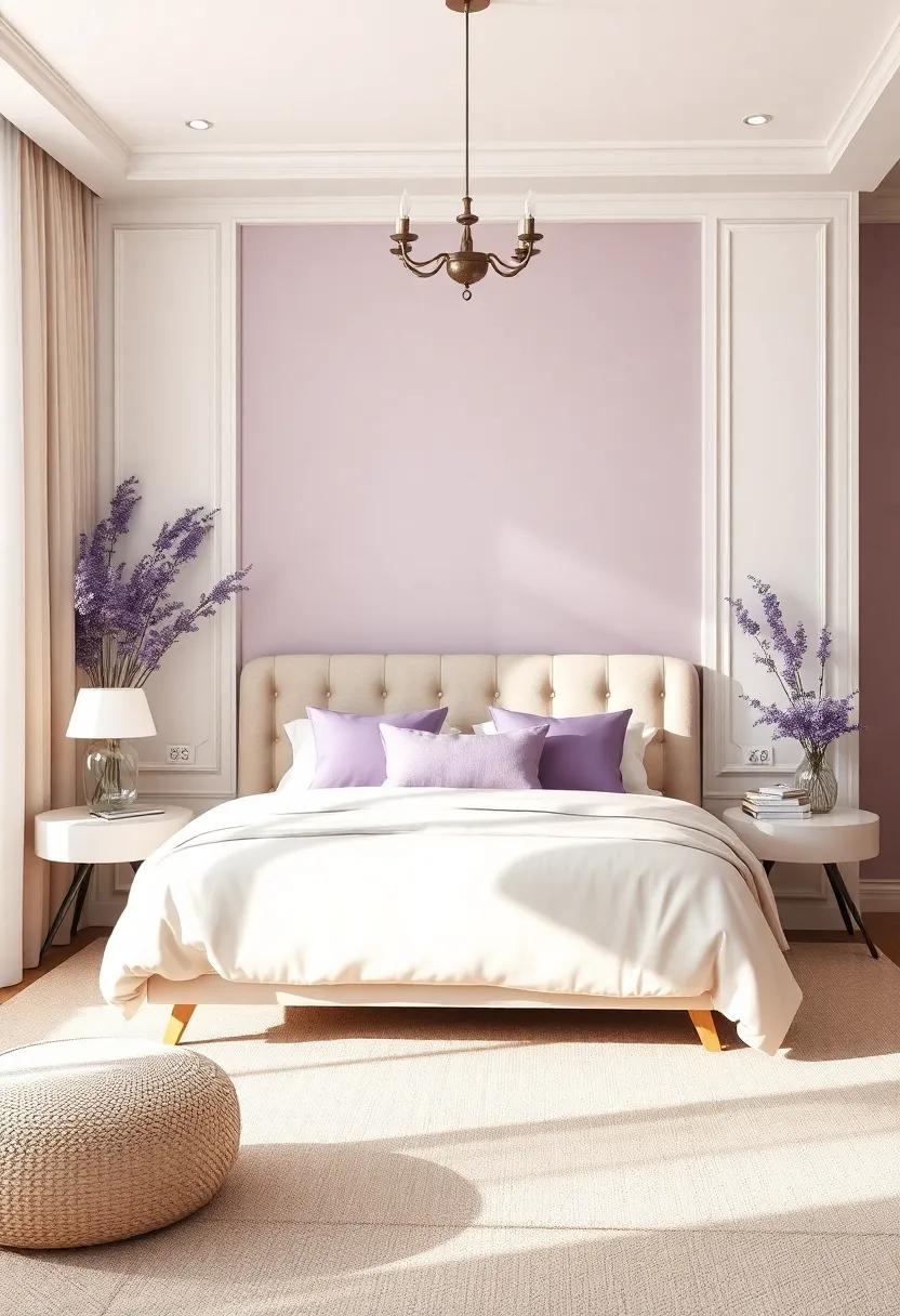 Gentle Contrast: Pair lavender decor ⁢with soft whites and warm taupes to⁣ create‌ a‍ tranquil atmosphere that feels⁢ inviting