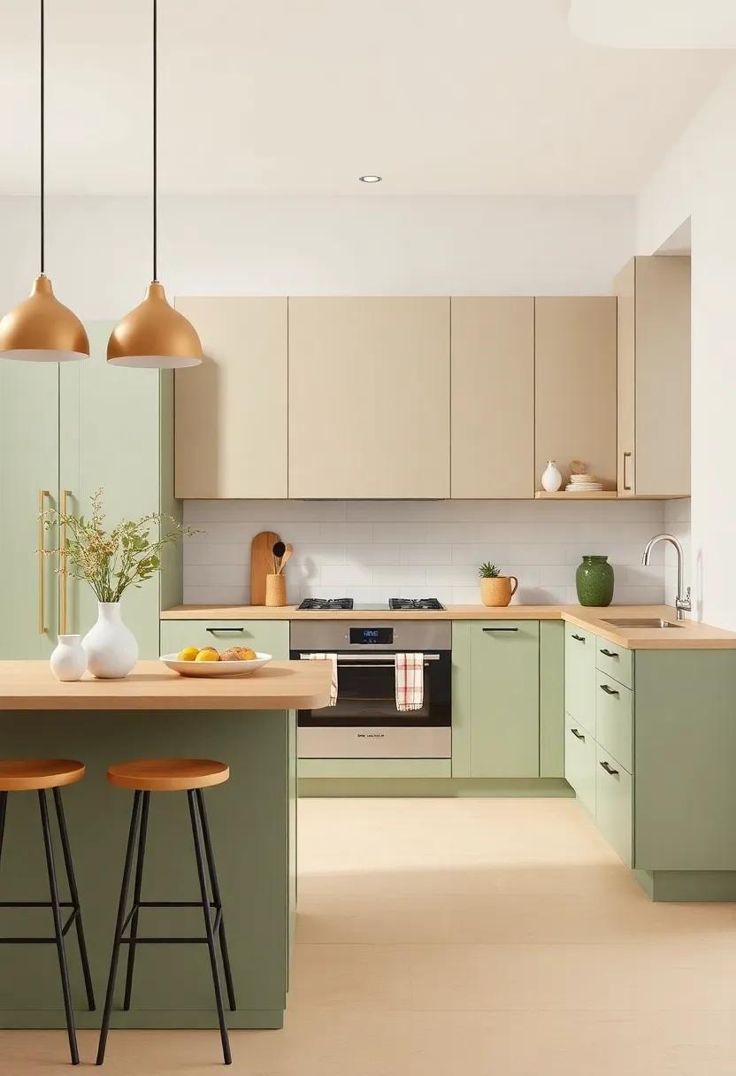 Use sage green⁤ cabinetry in a ‍kitchen with light caramel countertops to ‍strike the perfect balance between modern elegance and ⁤homely charm