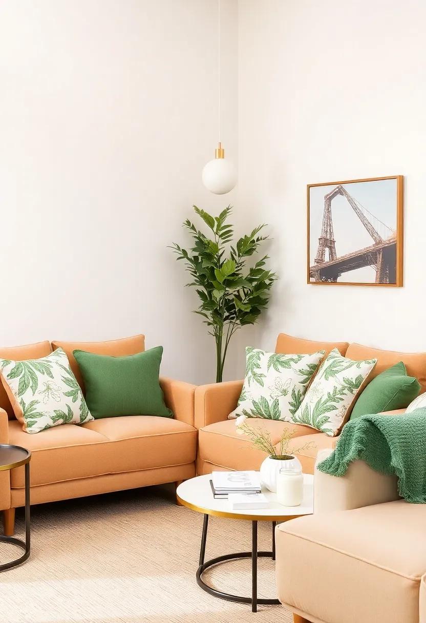 Incorporate light caramel wooden flooring with sage green area rugs to ‍add depth and warmth to living ‌spaces while keeping them‍ chic