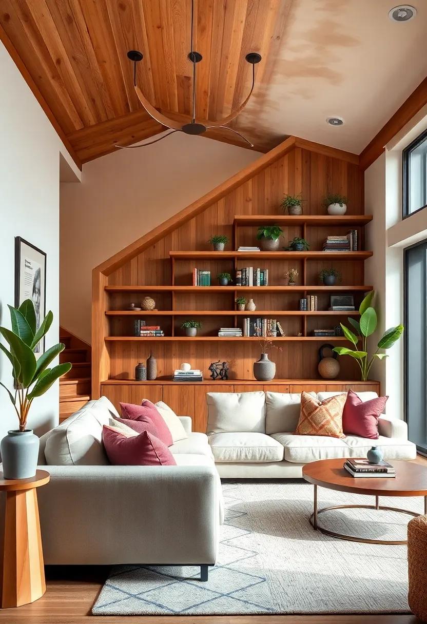Embrace Custom Shelving: ⁣Utilize the⁤ sloped wall to install custom wooden shelves that blend functionality with aesthetic charm, displaying books and plants