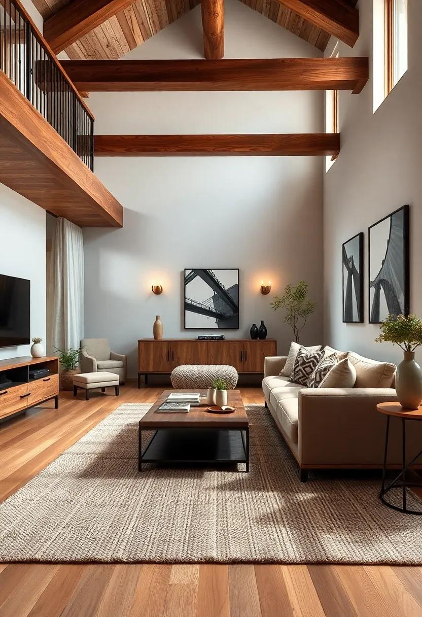 Choose a​ Rustic Rug: Select a cozy, textured rug to ⁤add warmth and define⁣ the space, complementing the ⁢wooden ‍elements