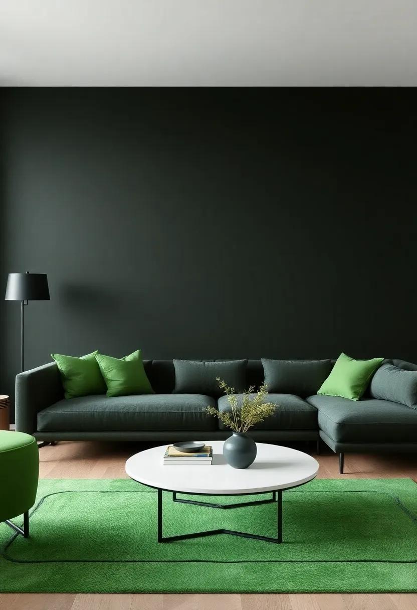 Pure‍ Black: A chic, modern ​choice that ​dramatically elevates green accents,‍ making⁤ the entire space feel luxurious and refined