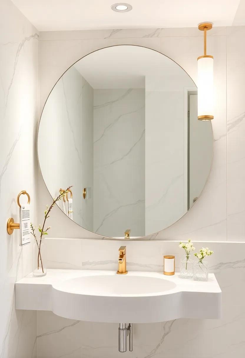 Statement Mirror: A beautifully framed round or rectangular ‌mirror that serves as a focal point and enhances light