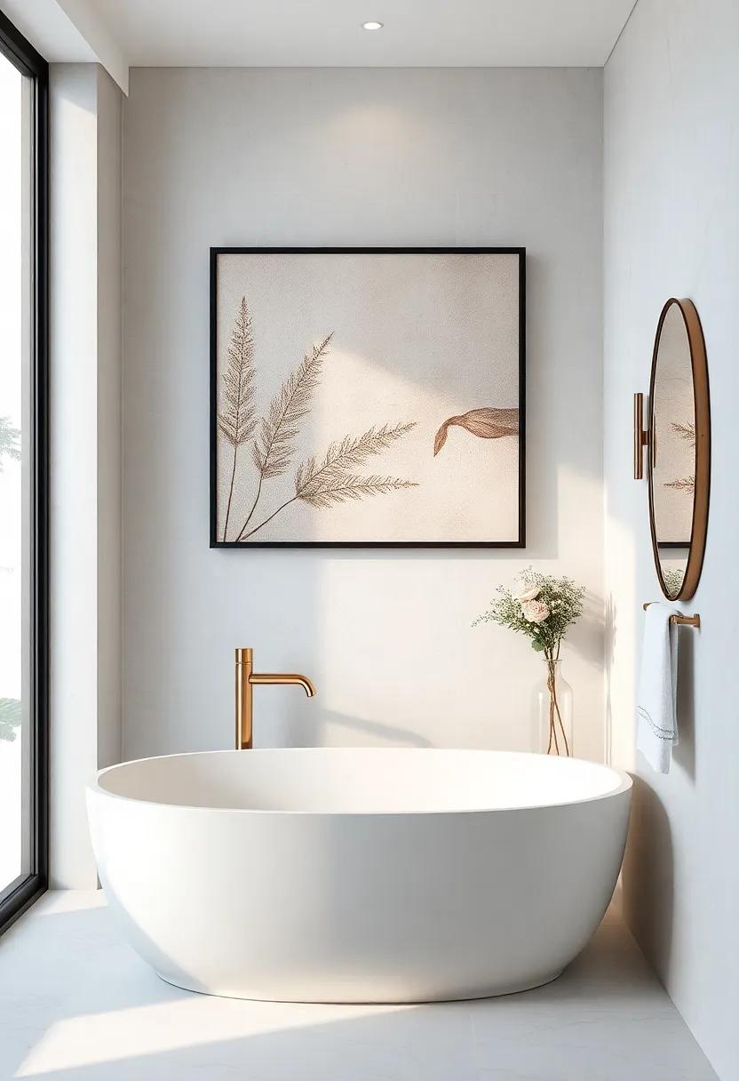 Unique Wall Art:⁣ Eye-catching ‍and⁣ sophisticated art pieces that ​add personality ​and charm⁣ to your bathroom ⁢décor