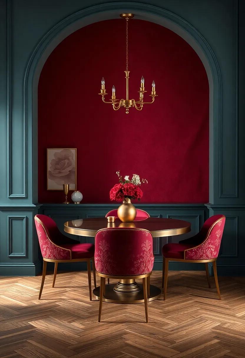 Imagine A Vintage Vibe With Classic Burgundy‌ And Antique Gold ⁣Elements
