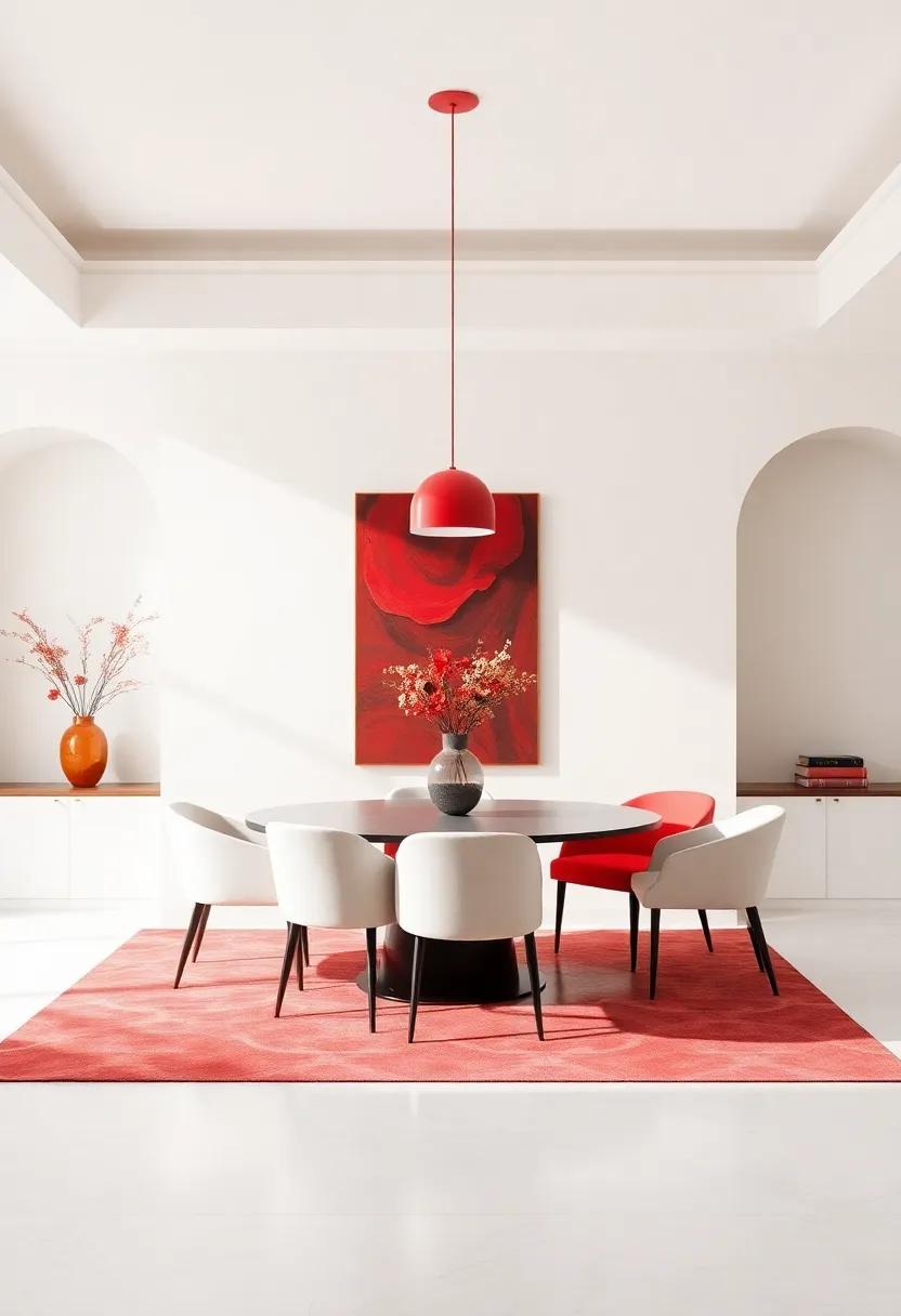 Dare⁢ To Be ⁣different With Bold Red Accents Against Neutral Backdrops