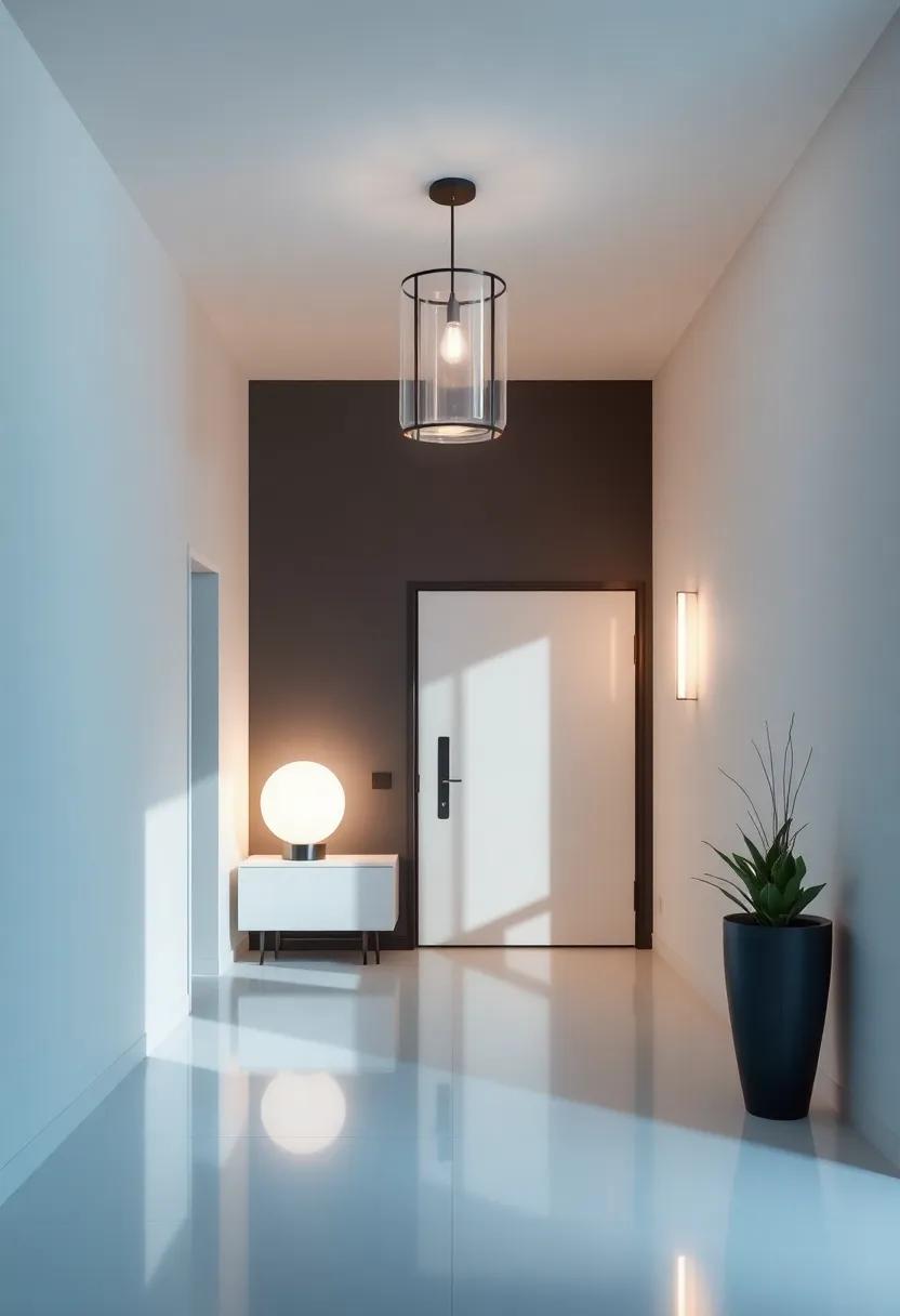 Modern Minimalist lighting That Speaks Volumes in‌ an ⁤Entryway