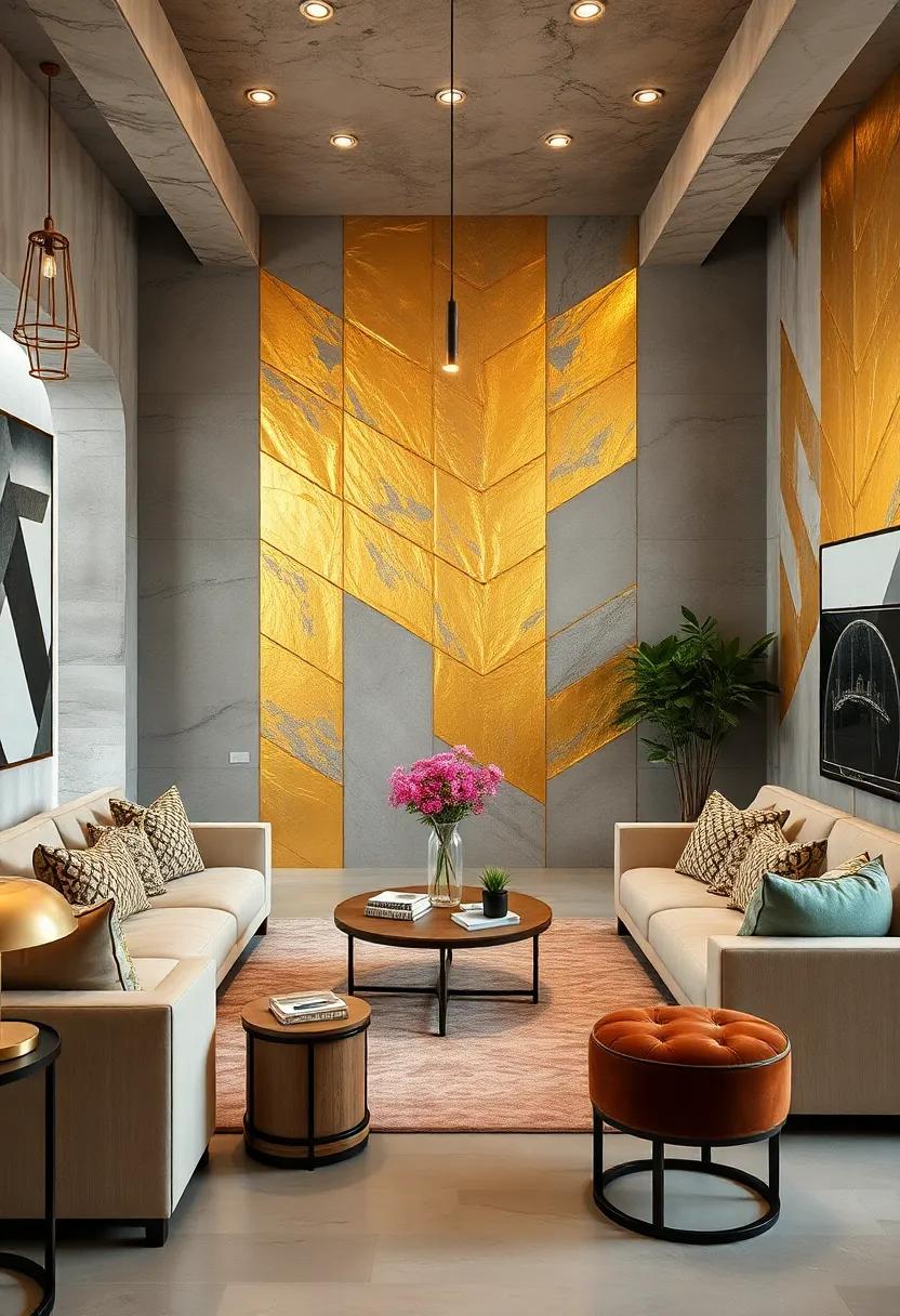 Embrace Opulence: Gold ⁣Leaf Accents‍ on Walls for⁢ a ⁤regal Touch