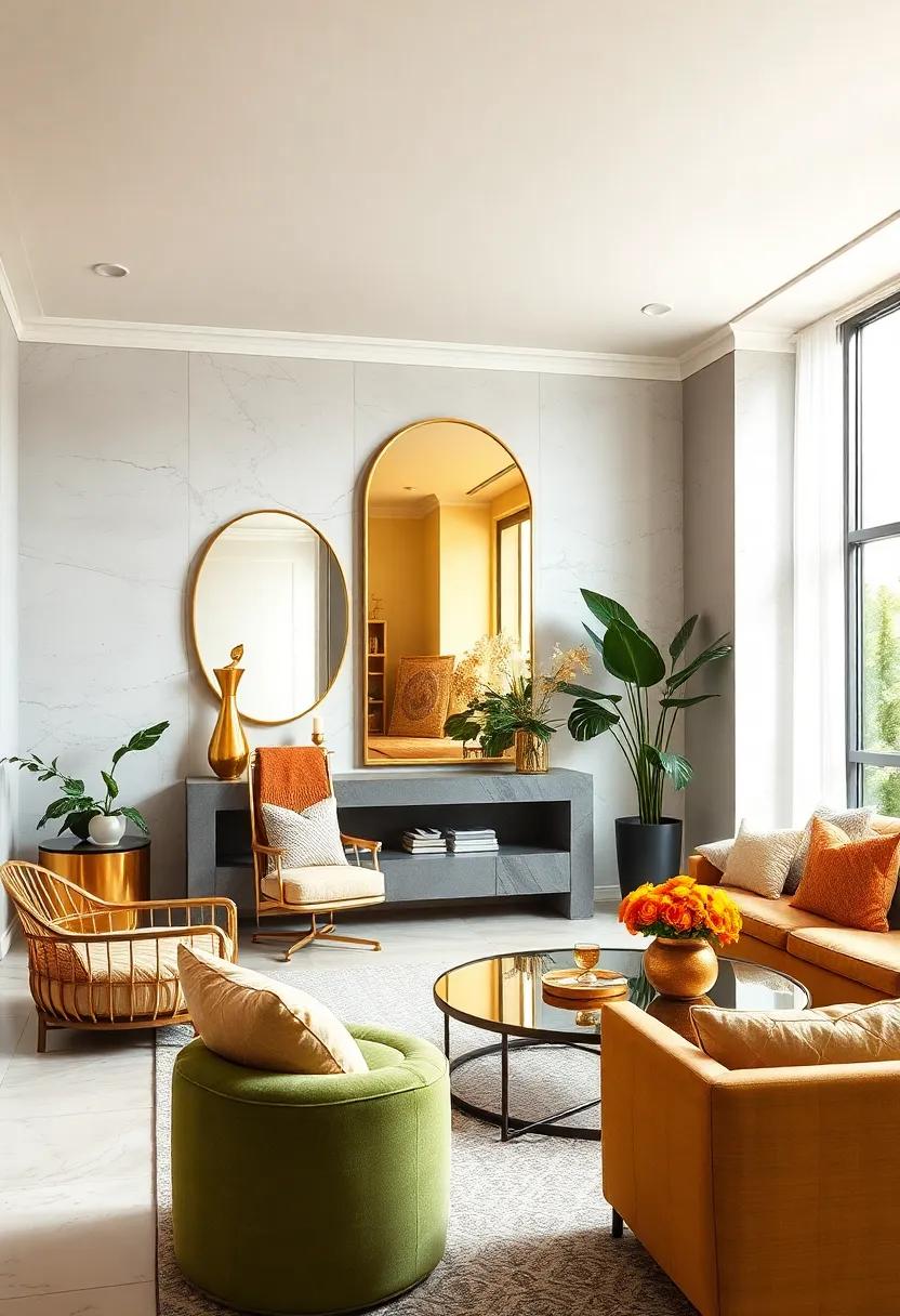 golden Mirrors:⁤ Enhancing space and Light ⁤with ⁢Reflective Beauty