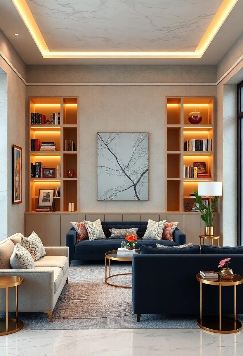 Inspiring Built-ins: Bookshelves with‌ Gold Accents for a Personal Touch