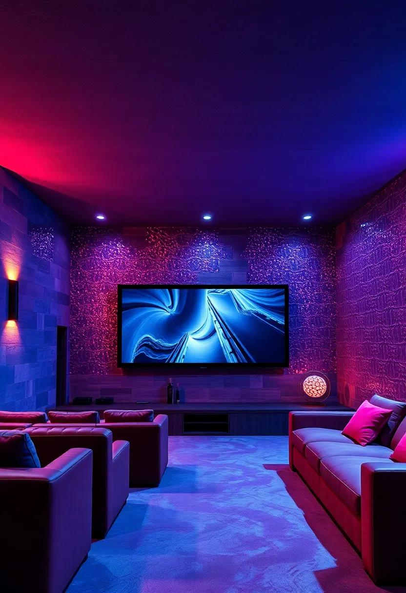 Glittering Glam: Wall surfaces embellished with​ sequins ⁢reflect light in captivating ways, ‌creating ‍a dazzling backdrop that enhances the viewing experience