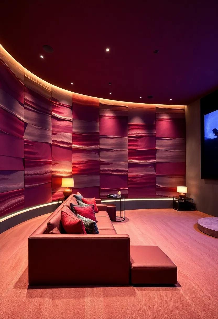 Theatrical ‌Depth: Layered fabrics ​create a stunning 3D effect on the walls, helping to create a focused viewing experience‍ that⁣ draws in audiences
