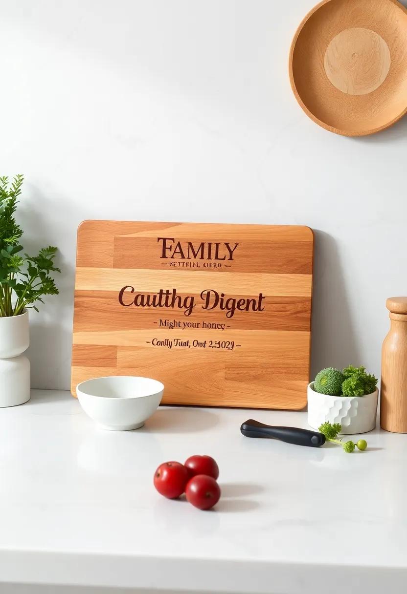 Customized Family Cutting board: Personalize a wooden ​cutting board with your family's name or a meaningful quote, adding sentimental value to your culinary corner