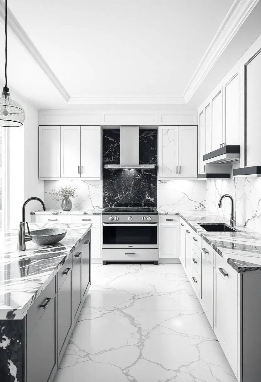Classic ⁣black and​ White: Stay ‍timeless ⁤with a black‌ and white⁣ marble⁢ combination that ⁣works well with retro or contemporary designs