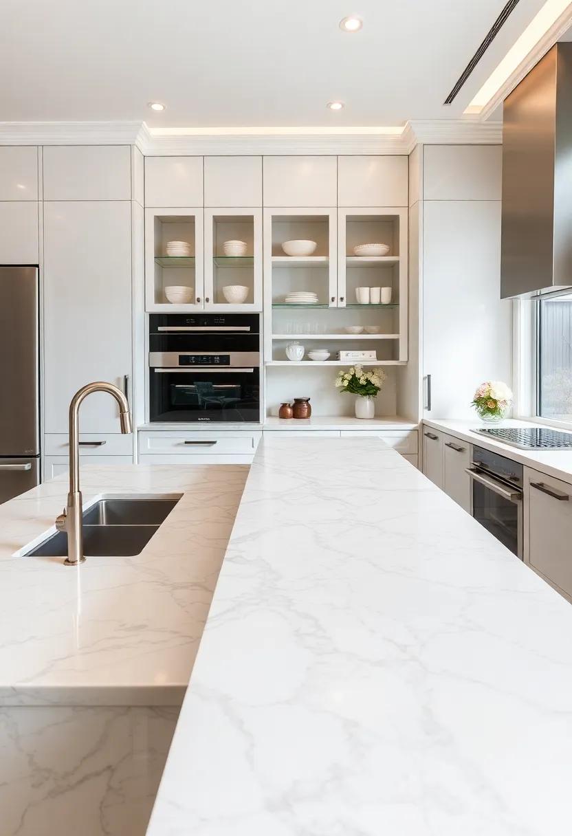Create a Seamless Flow: Opt for a ‌waterfall countertop design that extends down‍ the ⁢sides of your cabinetry for a seamless look ⁤and added drama