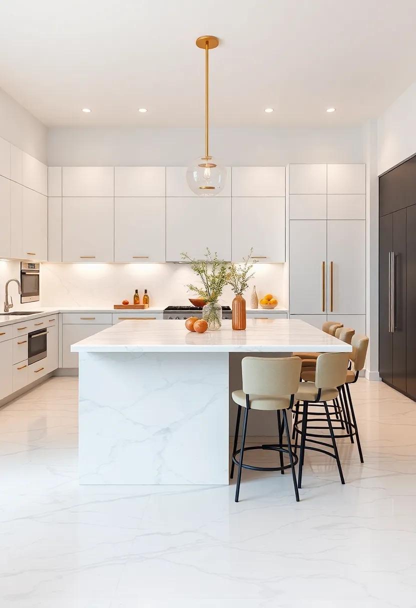 Elevate with Island Seating: ⁣Incorporate stylish bar stools ​around your‌ marble island for⁢ an elegant dining experience that​ invites conversation