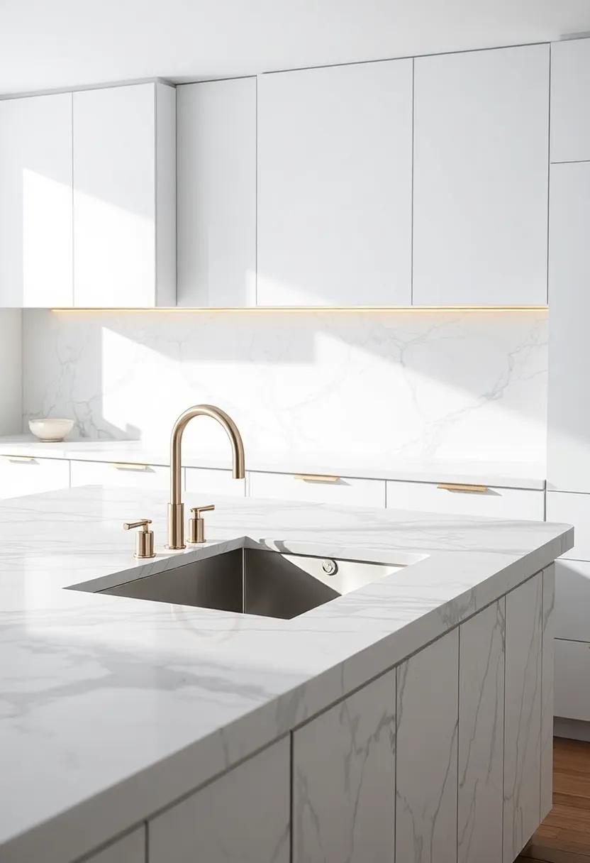 Integrate with⁤ Sinks: Choose an⁤ integrated⁤ sink made ⁤from the same⁣ marble⁣ to⁤ create a cohesive⁢ look that’s chic ‌and functional