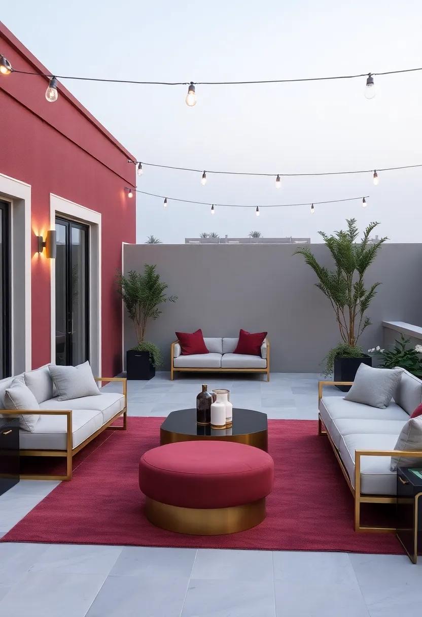 Creating Intimate Gatherings with Luxurious Deep Burgundy Lounge Areas