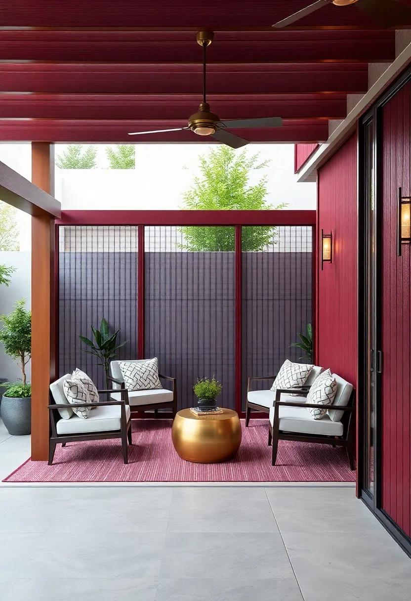 Outdoor ⁤Privacy Solutions: Stylish‌ Deep Burgundy Screens for Elegant Spaces