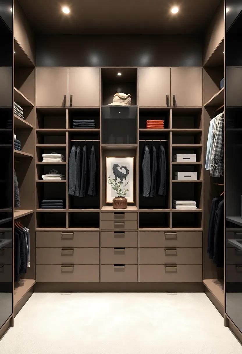 Executive Suite:​ Step inside a‌ sophisticated⁢ walk-in closet reminiscent of a corporate executive suite, with custom-built shelving ​that offers ample space for suits, shoes, and accessories