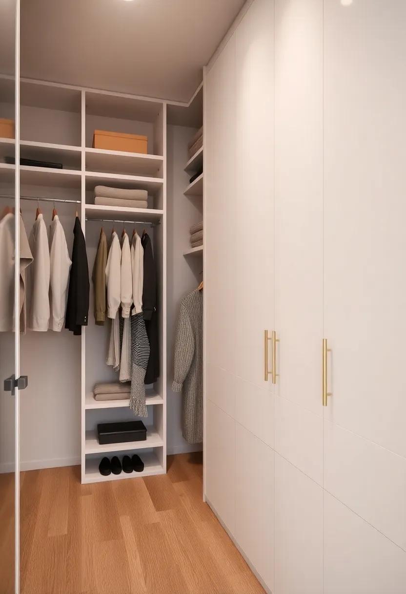 Artistic Arrangement: be inspired by a walk-in closet‌ that showcases creative shelving arrangements, where clothing is arranged like‌ a work of‍ art, balancing aesthetics and functionality