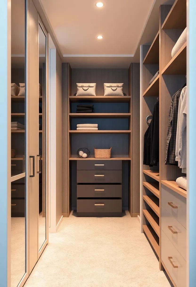 Soft Textures: Fall in love ⁣with a cozy walk-in closet designed with plush finishes and soft fabric-lined shelving, ‍providing an inviting⁤ touch to your custom ‌organization