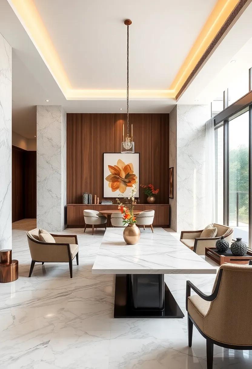 How Light Interacts with Marble to Enhance Dining Room Ambiance