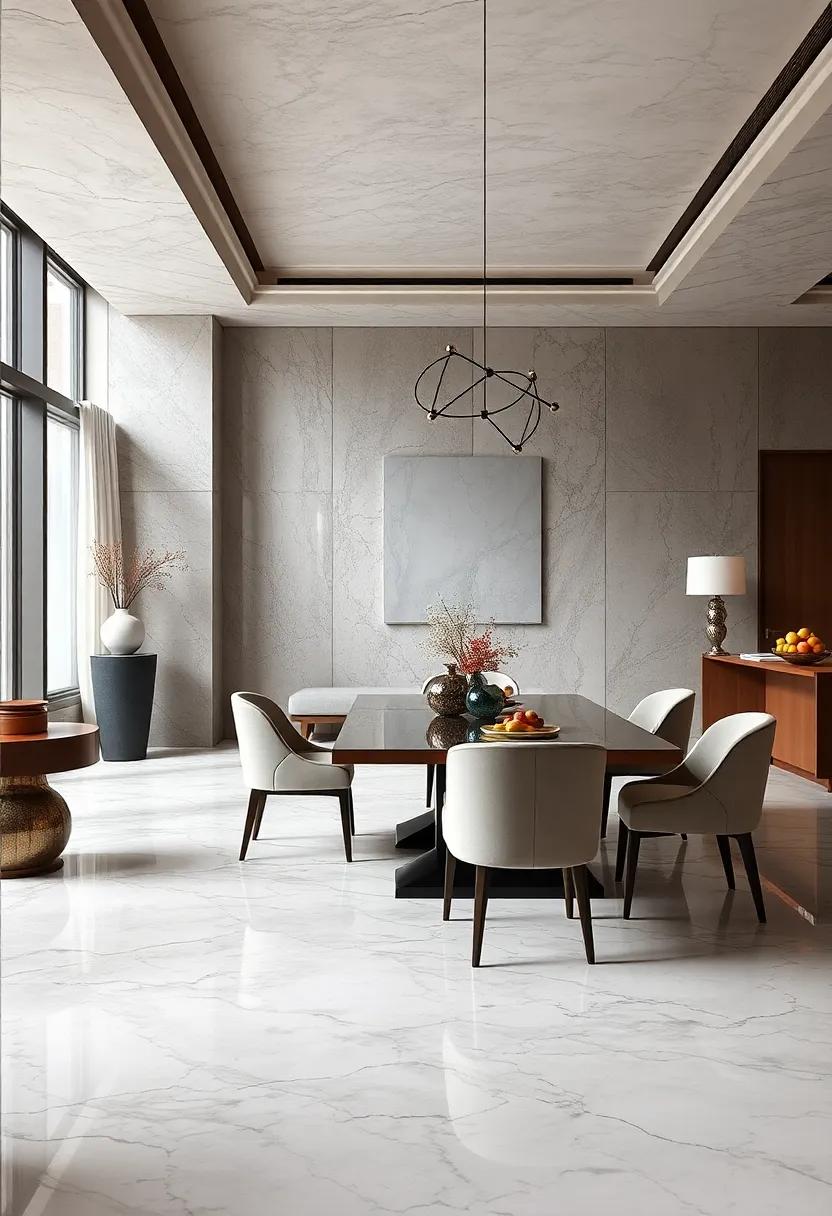 Integrating Marble Flooring with Contemporary Dining Room Designs