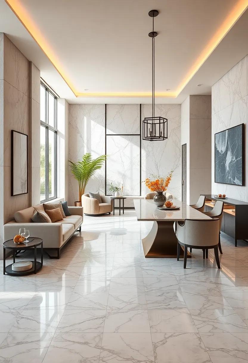 The Allure of Mixed Materials: Blending‌ Marble with Glass Elements