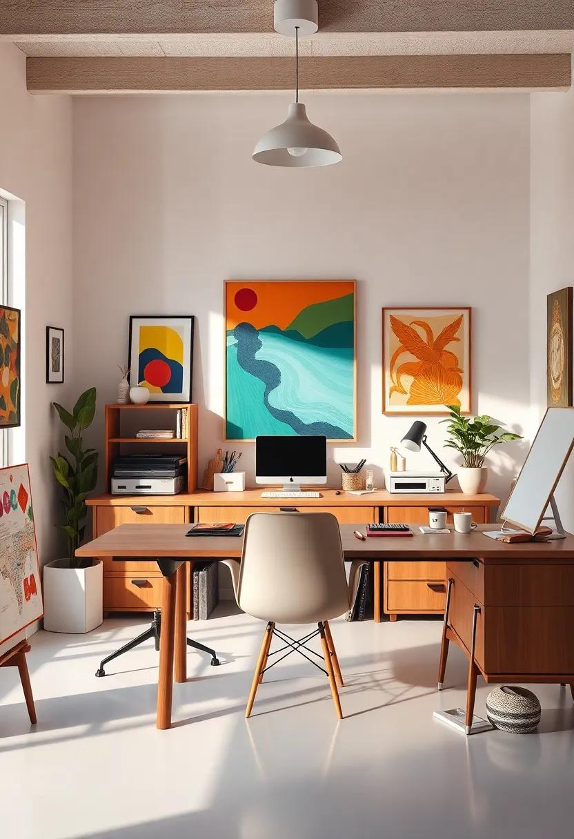 nature-Inspired Retreat: Experience a calming workspace surrounded by natural elements, from a wooden desk crafted of reclaimed materials to lush plants‍ that breathe life into the space