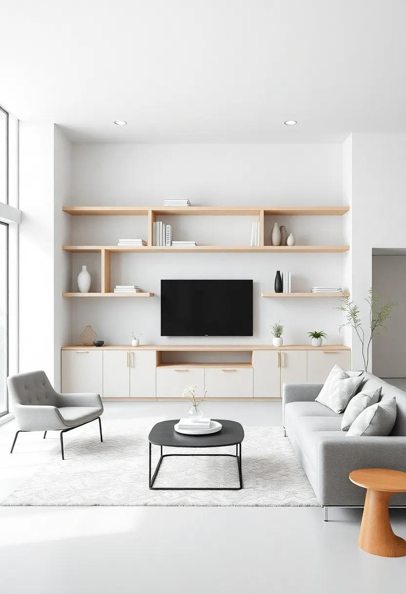 Use Built-In Shelves: Consider built-in shelving⁢ for a clean and streamlined look that maximizes vertical space⁣ without taking up floor space