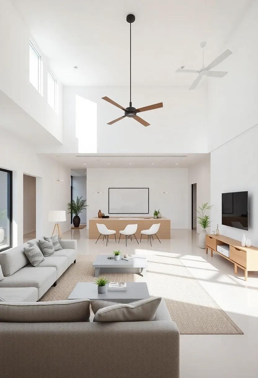 Choose Simple⁢ Lighting Fixtures: Select sleek, minimalistic lamps and overhead lights⁢ that provide illumination without ‍competing for attention