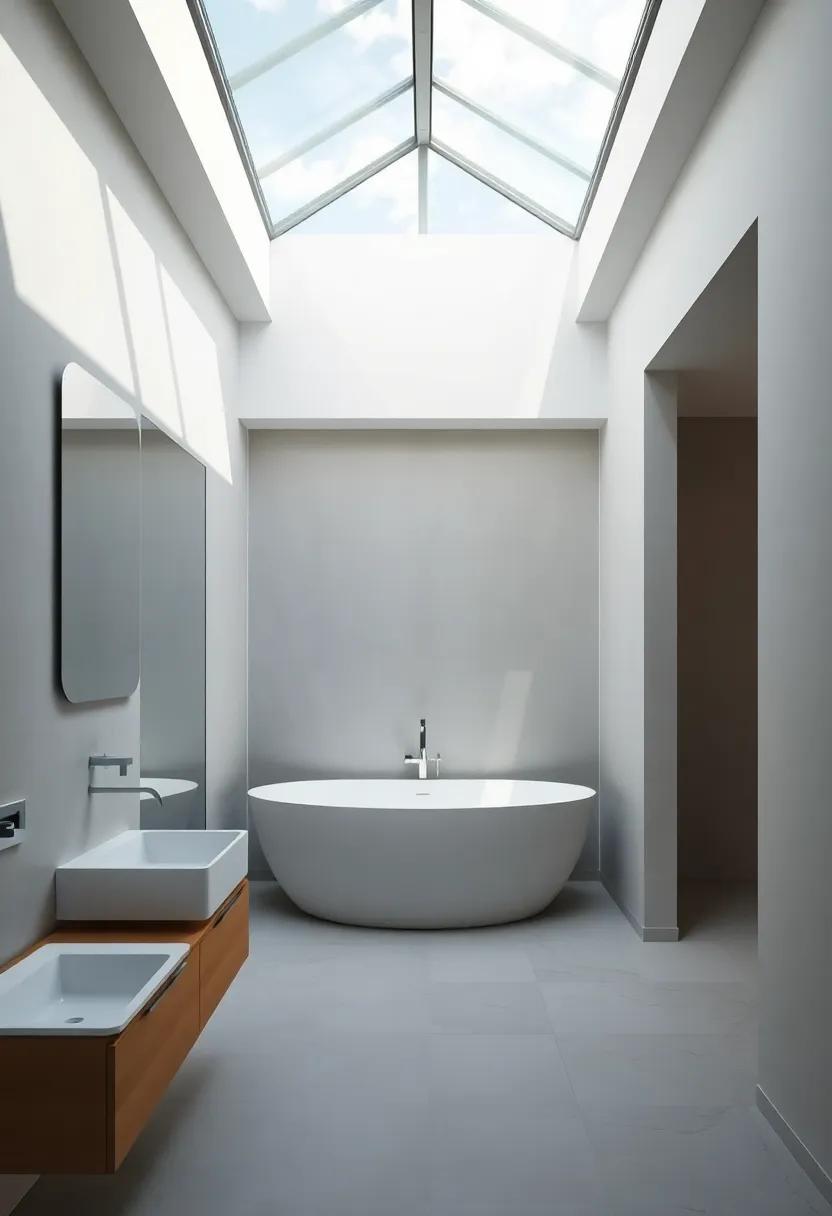 transforming natural Light Into Serenity Through Skylights in modern Bathroom Design