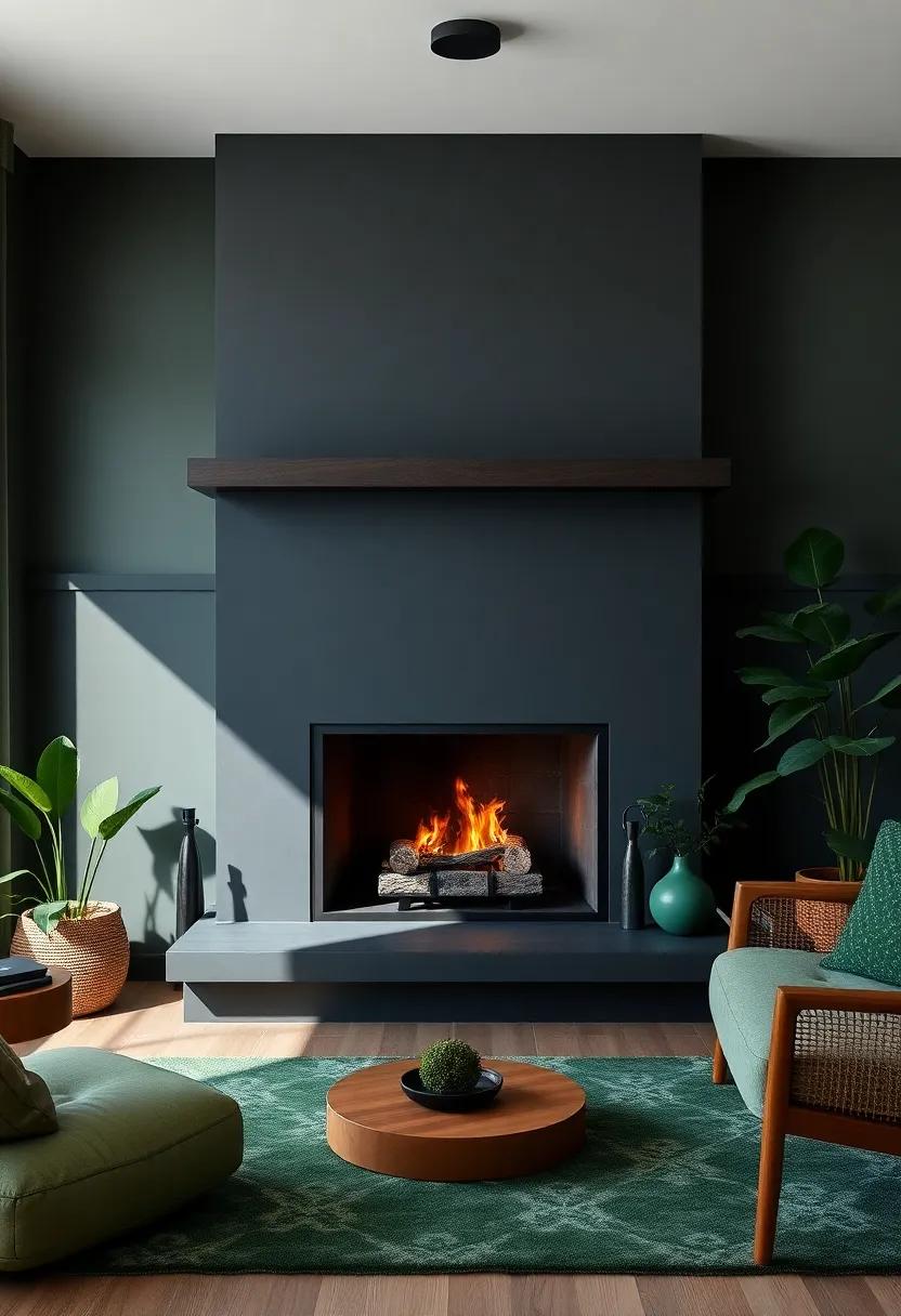 Cozy Fireplaces: Decorate a charcoal fireplace ‌with ⁣deep green surrounding‍ elements,creating a warm,inviting focal point perfect⁣ for relaxation