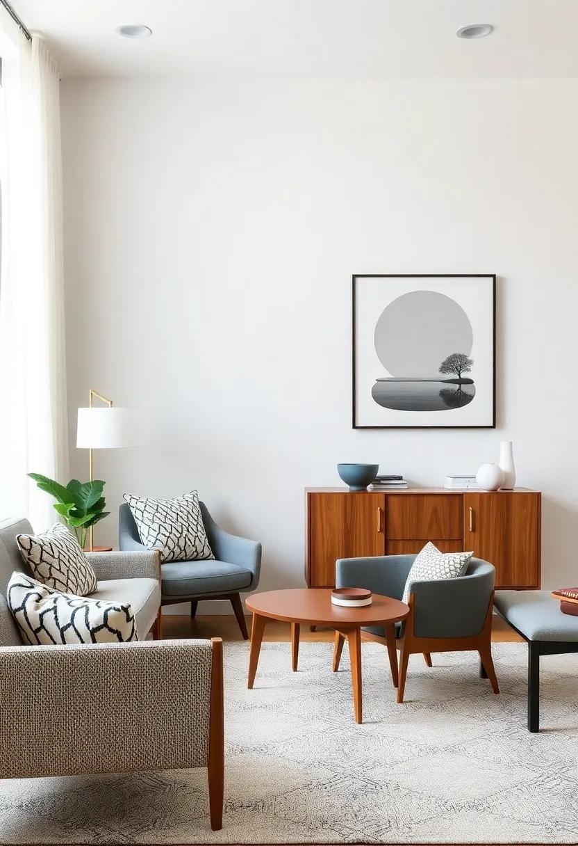 Incorporate Iconic Furniture Pieces: Select classic mid-century chairs‌ or⁣ sofas to ‌anchor your living space while complementing your eclectic decor