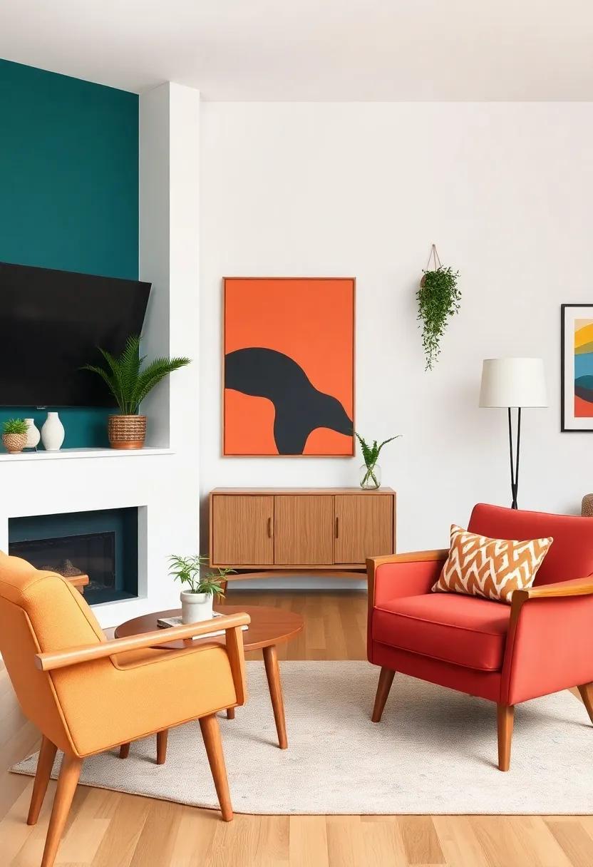 Play ​with Color Palettes: Use earthy ‌tones and vibrant ‍pops of ‍color that reflect mid-century‌ aesthetics to enhance modern design