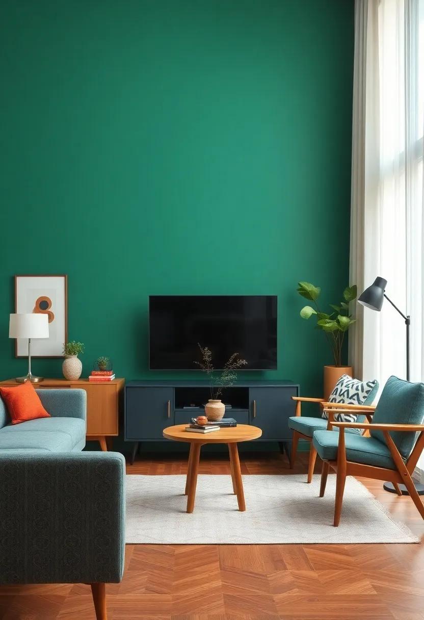 Feature a Statement Wall: Paint one wall in a bold⁣ hue reminiscent‌ of the mid-century's ⁢adventurous⁢ spirit ⁢to⁣ ground your eclectic theme