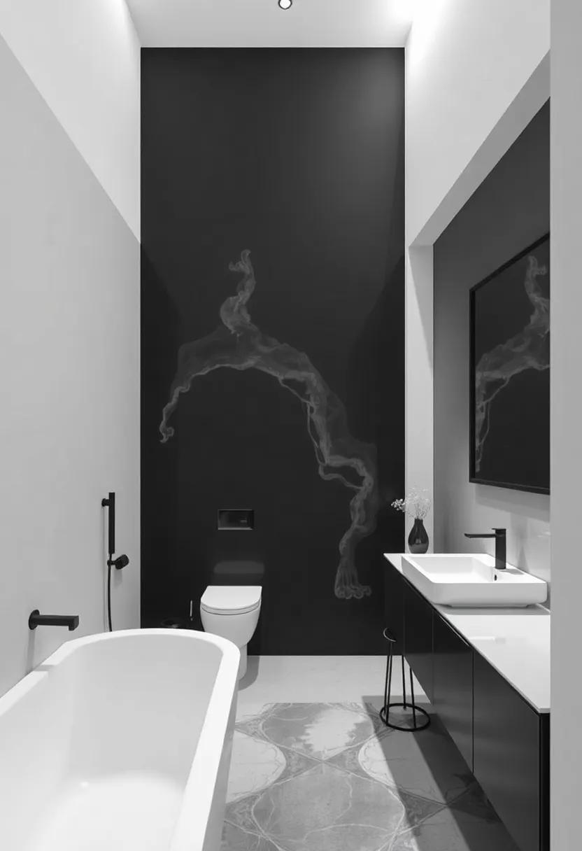Artistic Statements: Bold Artwork in Monochrome‍ Bathrooms