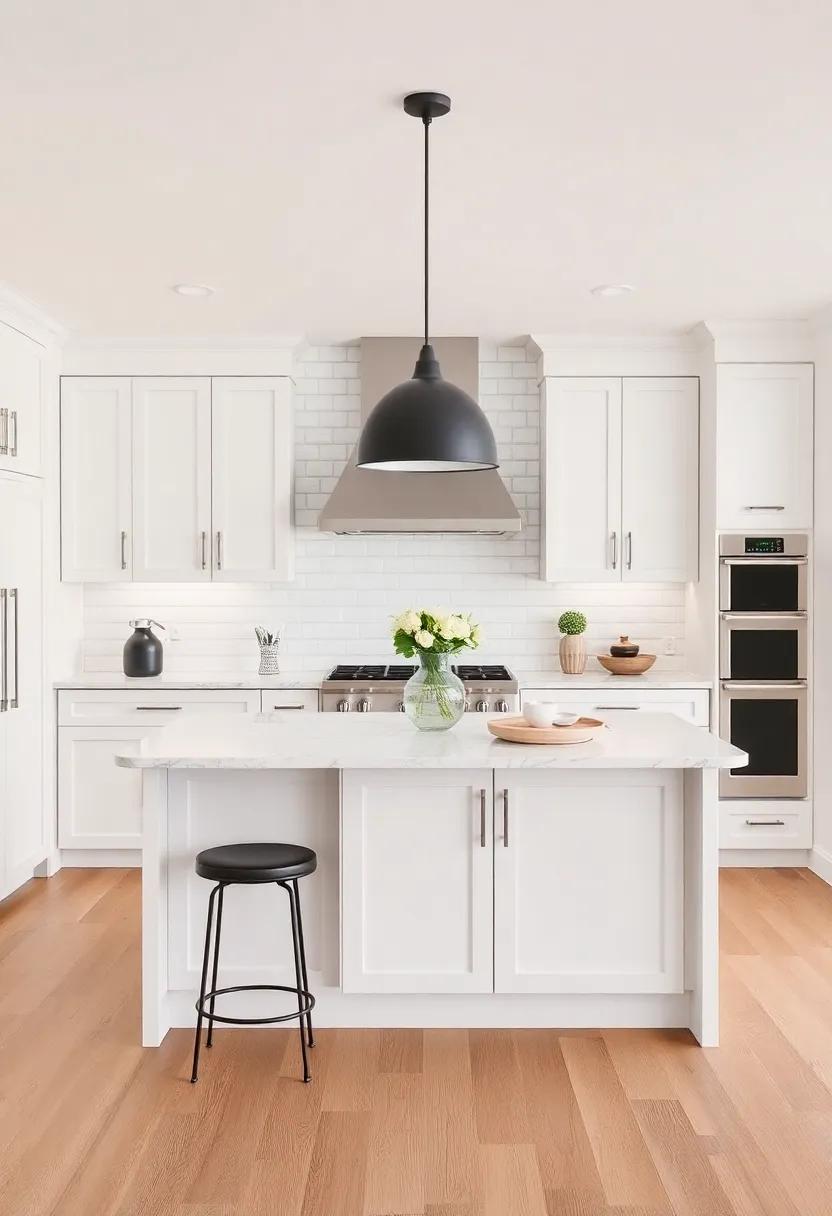 Accent the⁣ Island: ⁣A contrasting color or bold finish on the ⁤kitchen‌ island ⁣can ⁤complement the softness of off-white cabinets, creating a stylish focal point