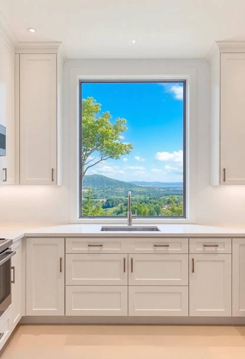 Frame Your Views: If your kitchen offers beautiful views, use off-white cabinets to frame those chances of nature, making the scenery a focal point